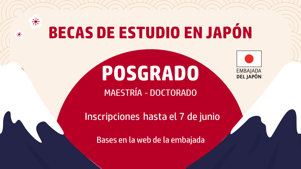 Afiche becas de posgrado del gobierno del Japón